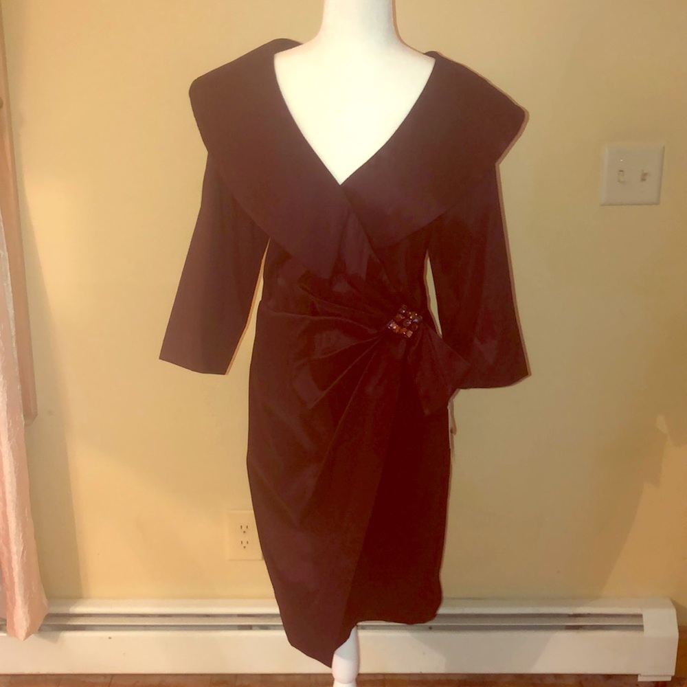 Plum, portrait collar social dress- Sz 16W